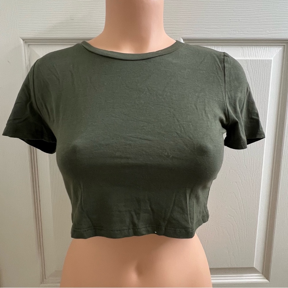 Olive Green Crop Top